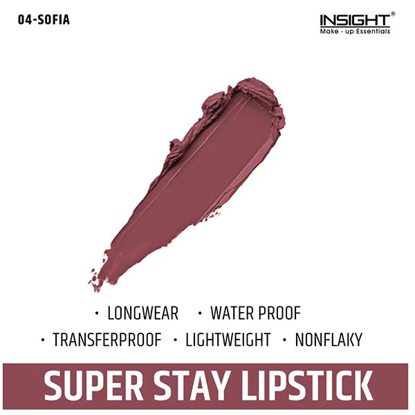 Insight Cosmetics Super Stay Lipstick - Sofia (04) Infused with Argan & Vitamin E Oil 7gm - Lipsticks