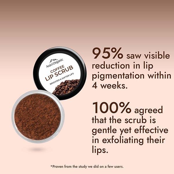 Aravi Organic Coffee Lip Lightening Scrub Balm For Dark,Chapped and Pigmented Lips 15 gm - Lip Scrubs