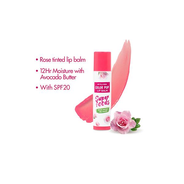 MyGlamm Color Pop Lip Balm-Rose 6.4 gm - Lip Balms