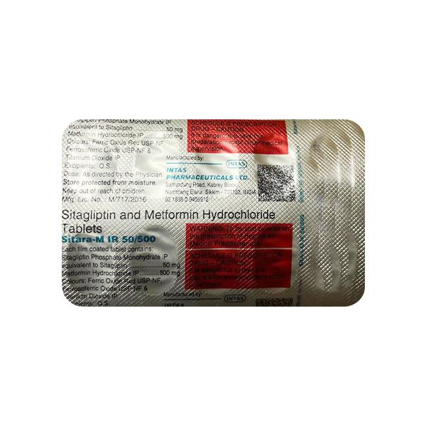 SITARA M IR 50/500 Tablet 10's - Diabetes-Ant