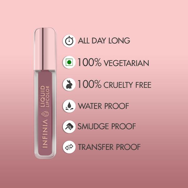 Infinia Liquid Lip Color Liquid Lipstick M 95 Long Lasting and Waterproof 5 ml - Liquid Lipsticks