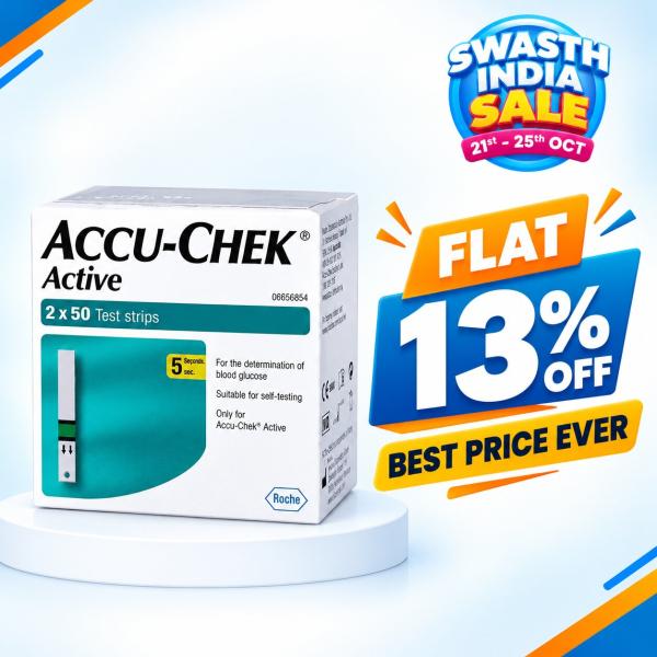Netmeds | Accu-Chek Active Blood Glucose Test Strip 100's