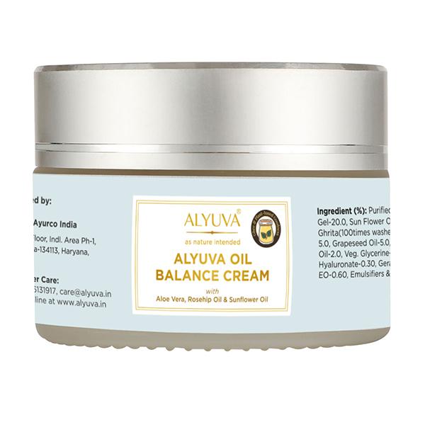 Alyuva All Natural Plant based Oil Balance Cream with Hemp Seed and Tea Tree 25 gm - Day Cream