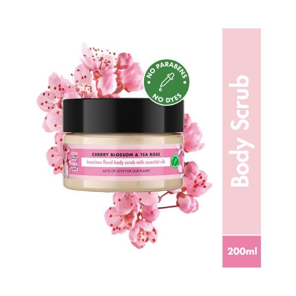 Love Beauty And Planet Exfoliating cherry Blossom & Tea Rose Body Scrub 200 ml - Scrubs & Exfoliants