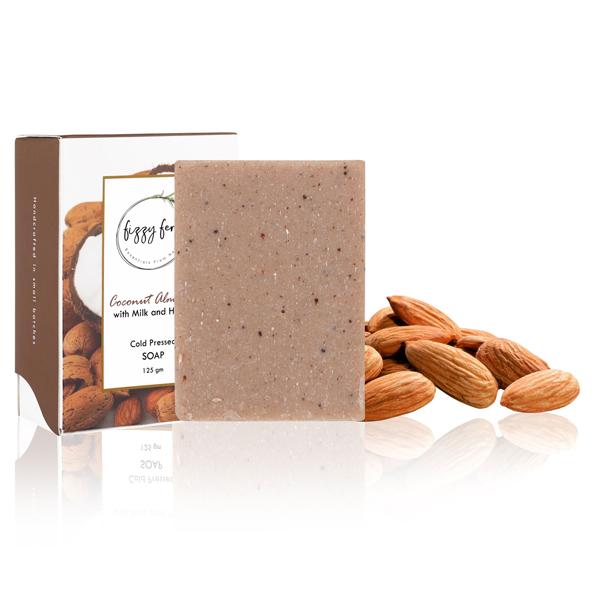 Fizzy Fern Cold Pressed Soap - Coconut Almond with Milk & Honey 125 gm - Soaps