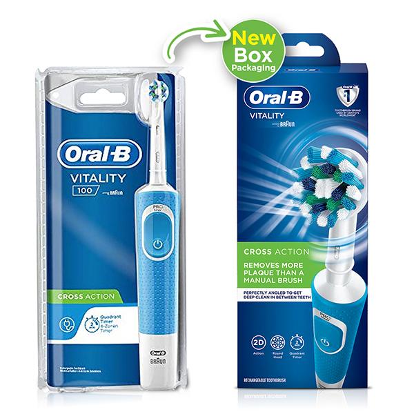 Netmeds | Oral B Vitality Cross Action Rechargeable Toothbrush - Blue 1's