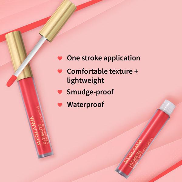 MyGlamm Ultimatte Long Stay Matte Liquid Lipstick-Coral Slayer 2.5 ml - Lipsticks