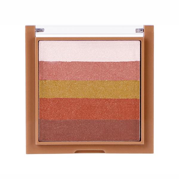 Half N Half Glow Brick Multi-Use Baked Highlighter with 5 Highlighting Shades, Golden Oak 06 7.5 g - Highlighters & Illuminators
