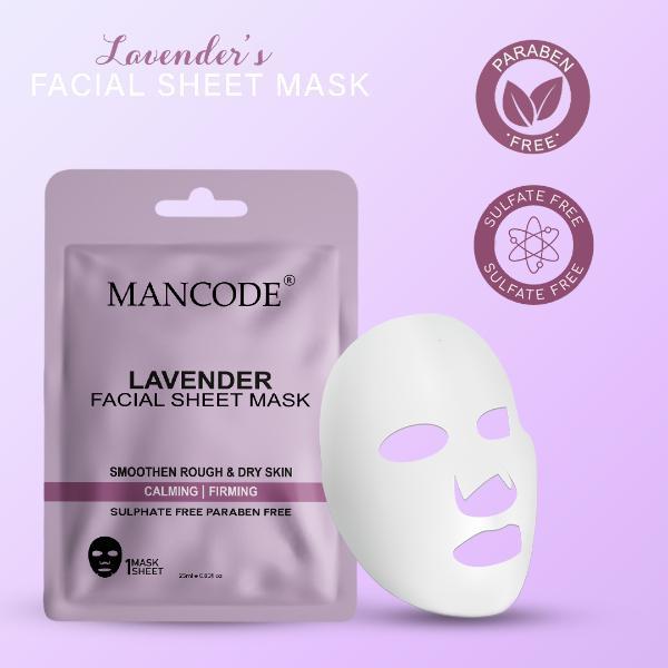 Mancode Lavender Facial Sheet Mask For All Skin Types 25 gm - Face Mask