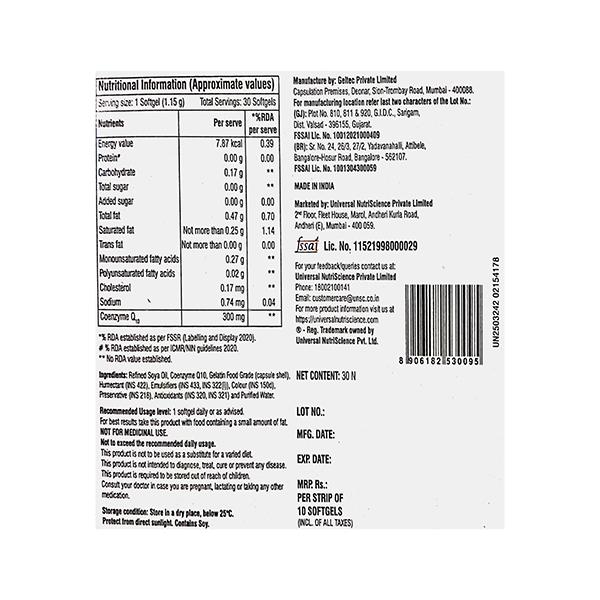 COQ 300mg Softgel 10's - Co-Q