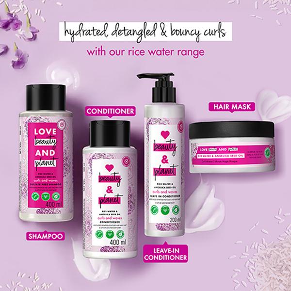 Love Beauty and Planet Rice Water and Angelica Seed Oil Curl Care Hair Mask 200 ml - Hair Masks & Packs
