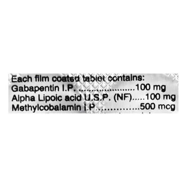 Gabapin Plus 100mg Tablet 10'S - Neuropathic Pain-Dru