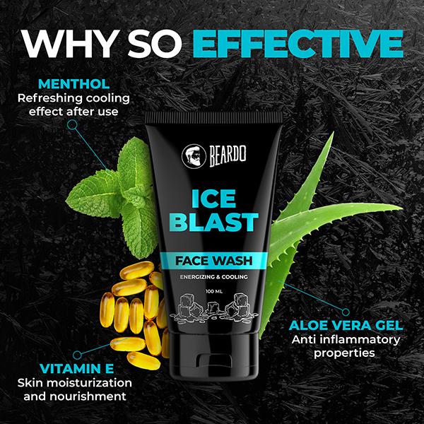 Beardo Energizing & Cooling Face Wash - Ice Blast 100 ml - Face Washes