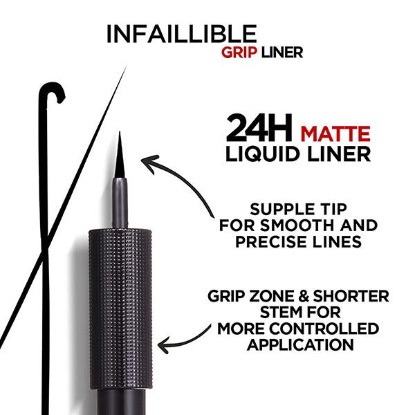 LOreal Paris Infaillible Grip 24H Matte Liquid Liner - 01 Matte Black 5.7 gm - Eyeliners
