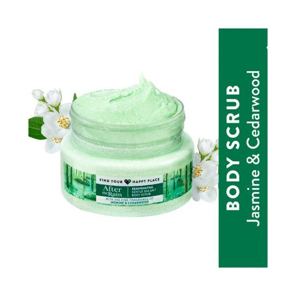 Find Your Happy Place After The Rain Body Scrub Jasmine & Cedarwood 250 gm - Scrubs & Exfoliants