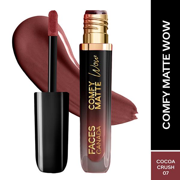 Netmeds | Faces Canada Comfy Matte Wow Liquid Lipstick - Cocoa Crush 07 3.8 ml