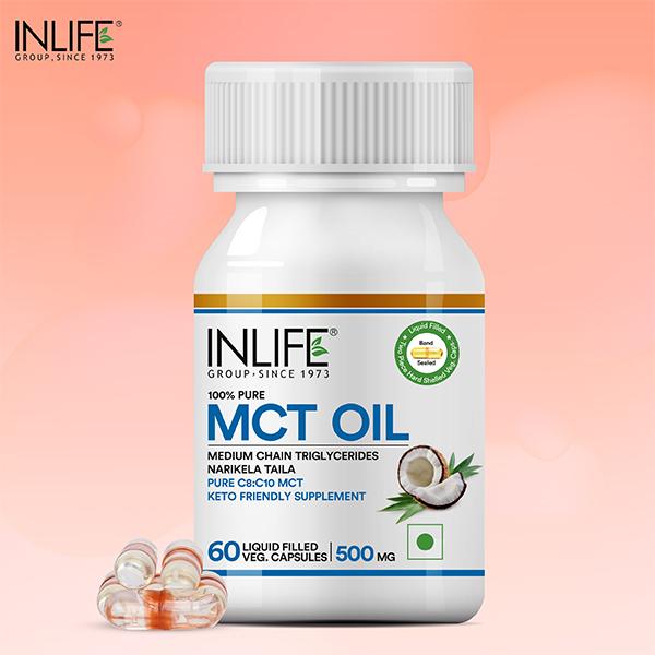 Inlife MCT Oil 500 mg Liquid Filled Veg Capsule 60's - Weight Loss