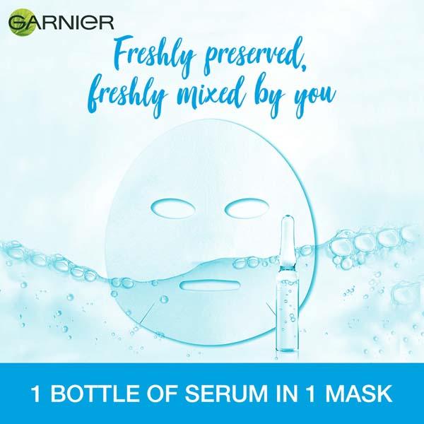Garnier Skin Naturals, Fresh Mix, Face Serum Sheet Mask (Blue) 28 gm - Sheet Masks