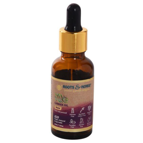 Netmeds | Roots & Herbs Pure Cold Pressed Carrier Oil - Neem 30 ml