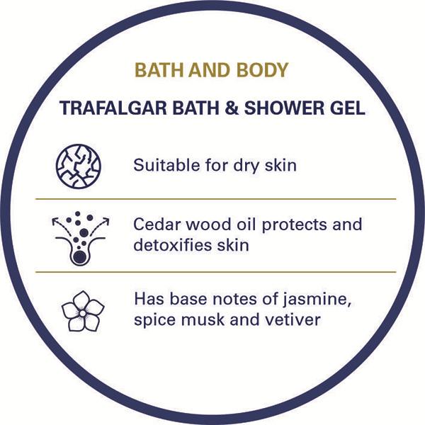 Truefitt and Hill Trafalgar Bath and Body Shower Gel Essential Grooming Collection 200 ml - Shower Gels & Body Wash