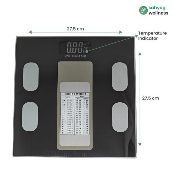 Sahyog Wellness Personal Digital Weighing Scale - Black Color 1's - Weighing Scale