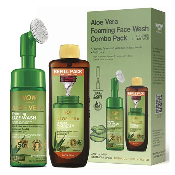 WOW Skin Science Aloe Vera Foaming Face Wash Save Earth Combo Pack 1's - Face Washes