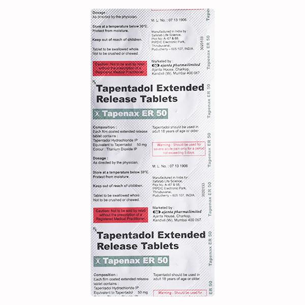 Tapenax ER 50mg Tablet 10'S - Pain relief-Ana