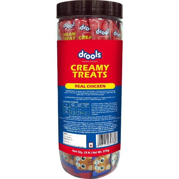 Drools Creamy cat Treats - Real Chicken (Pack Of 25 x 15gm) 1's - Petfood