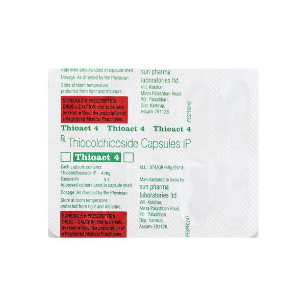 Thioact 4mg Capsule 10'S - Muscle Cramps/Spasticity-Mus