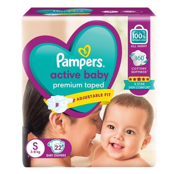 Netmeds | Pampers Active Baby Diapers (S) 22's