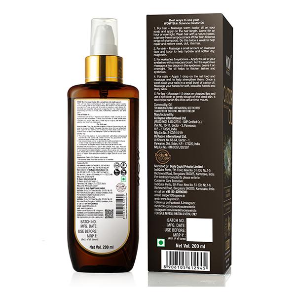 Wow Life Science Castor Oil 200 ml - Hair Oils