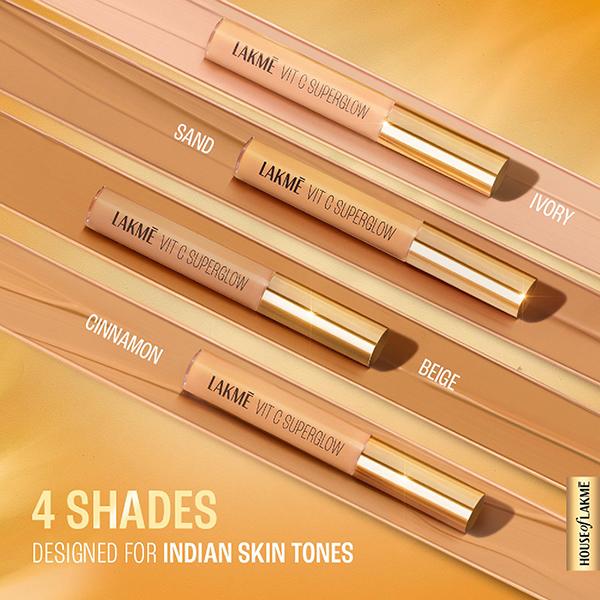 Lakme Makeup+Skincare Vit C Superglow Concealer 24 Beige 5.4 ml - Concealer