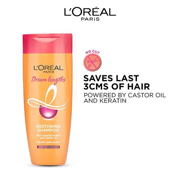 L'Oreal Paris Dream Lengths Restoring with Vegetal Keratin and Castor Oil Shampoo 180ml - Shampoos