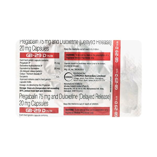 GB 29 D 75/20 Capsule 10's