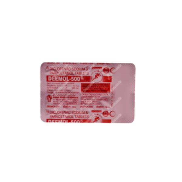 DEEMOL 500 Tablet 10's - Pain relief-Nsa