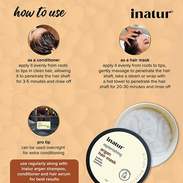 Inatur Hair Treatment Mask - Argan 200 gm - Hair Masks & Packs