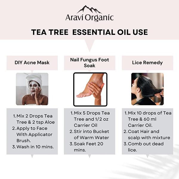 Aravi Organic Tea Tree and Peppermint Essential Oil 100% Pure Oil 30 ml - Essential Oils