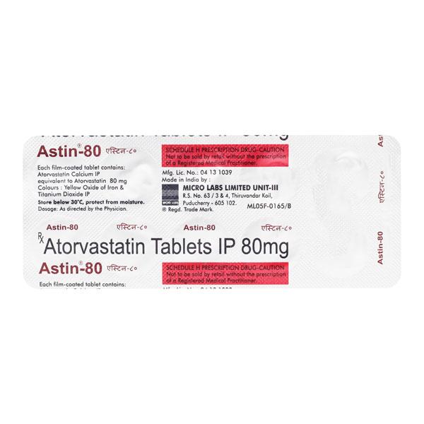 Astin 80mg Tablet 10'S - High Cholesterol-Dys