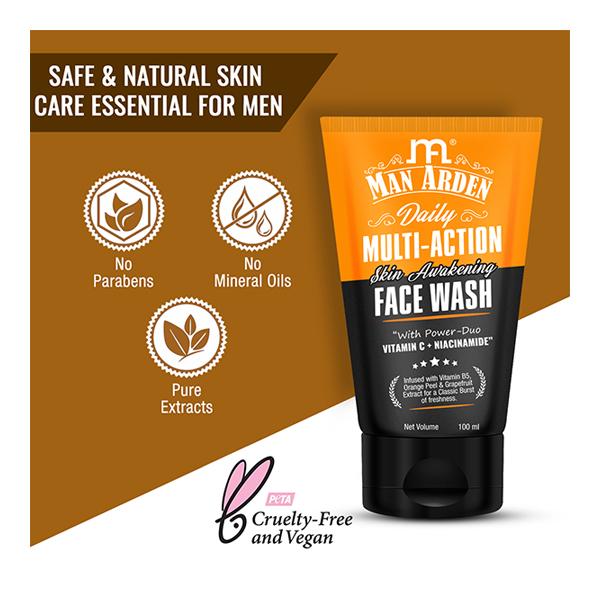 Man Arden Daily Multi-Action Skin Awakening Face Wash 100 ml - Face Washes