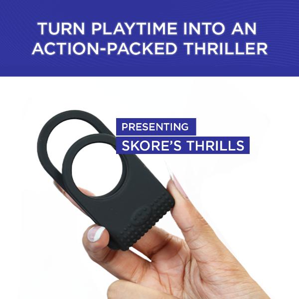 Skore Thrill Dual Strap Vibrating Ring 1's - Massagers And Vibrators
