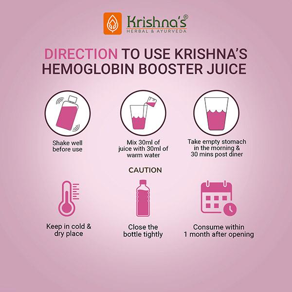 Krishna's Herbal & Ayurveda Hemoglobin Booster Tonic 500 ml - Health Products