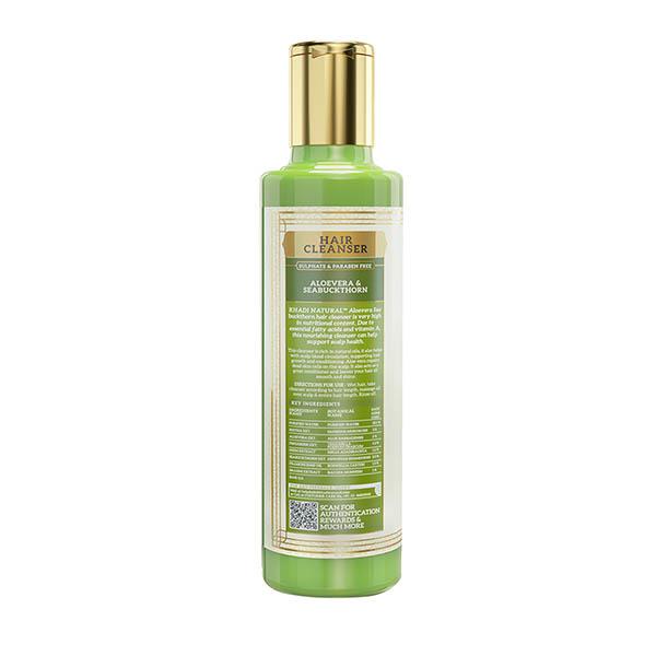 KHADI NATURAL ALOEVERA SEABUCKTHORN CLEANSER/SHAMPOO SULPHATE PARABEN FREE 210 ml - Shampoos