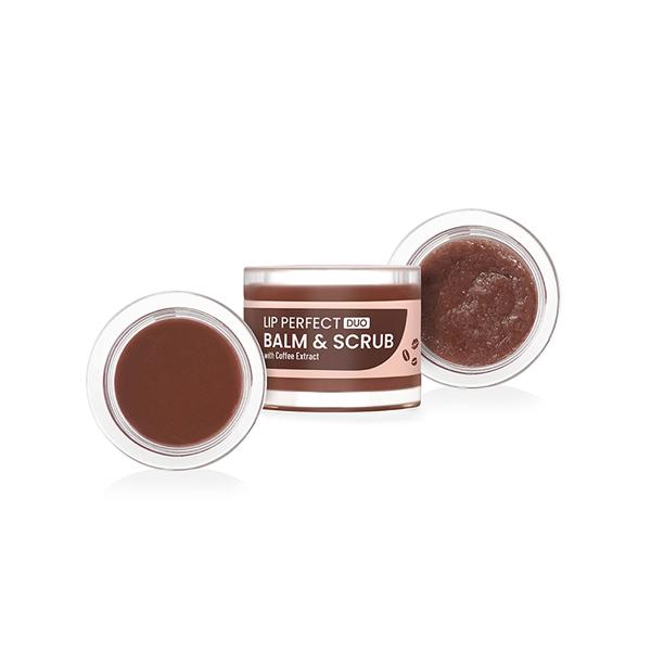Netmeds | Swiss Beauty Lip Perfect Duo Balm and Scrub with Coffee Extract, Shade - Coffee Extract, 3.5gm+3.5gm 1's