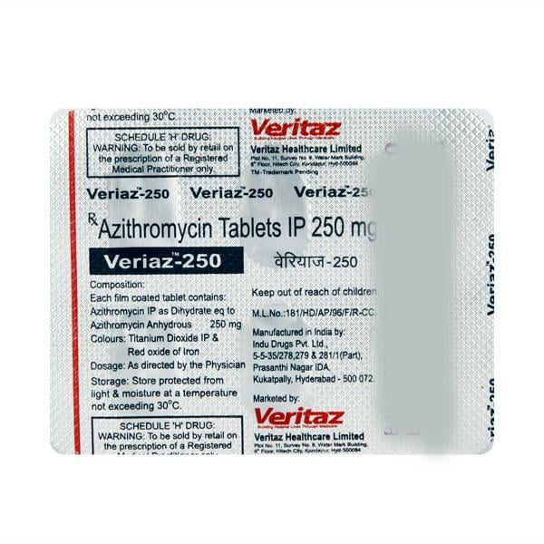 Veriaz 250mg Tablet 6'S - Bacterial Infections-Mac