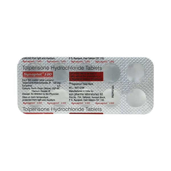 Synaptol 100mg Tablet 10'S - Muscle Cramps/Spasticity-Mus