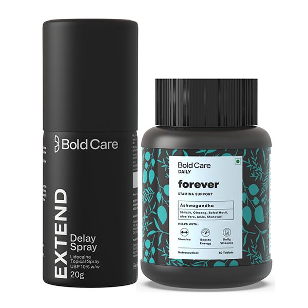 Netmeds | Bold Care All Round Stamina Booster Combo Pack (Forever Tablet 60's + Extend Delay Spray 20 gm)