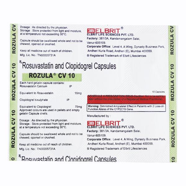 ROZULA CV 10mg Capsule 10's - High Cholesterol-Dys