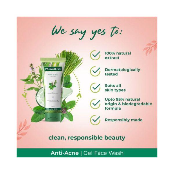 PALMOLIVE ANTIACNE FACE WASH TULSI & LEMONGRASS ESSENTIAL OIL EXTRACT 100 ml - Face Wash & Cleansers
