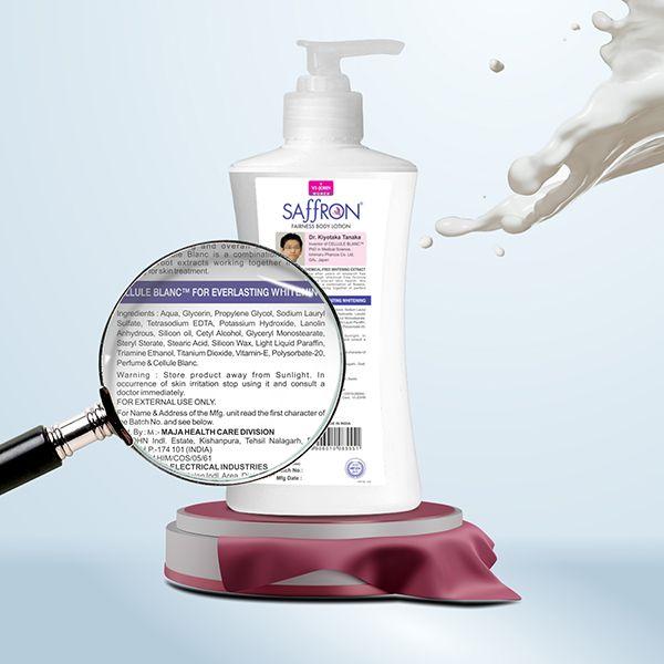 VI-John Saffron My Body Milk Fairnes Body Lotion for Men & Women 250 ml - Lotions & Creams