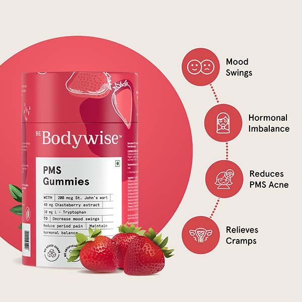 Be Bodywise PMS Gummies, Hormonal Balance, Helps with low mood (pack of 60) 1's - Multi-Vitamins